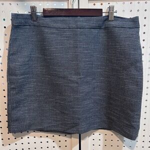 Gap Mini Skirt Blue and White‎ Houndstooth Tweed Career Casual Classic Womens